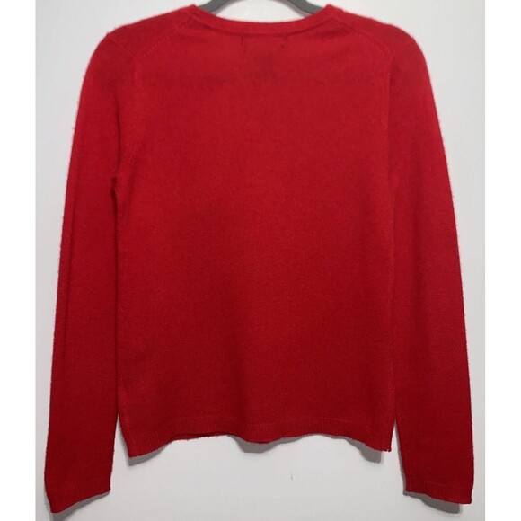 TAHARI Women's Cashmere Sweater Crew Neck Pullover Women Size Small Red Jumper - Picture 4 of 5